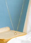 white seashell square necklace