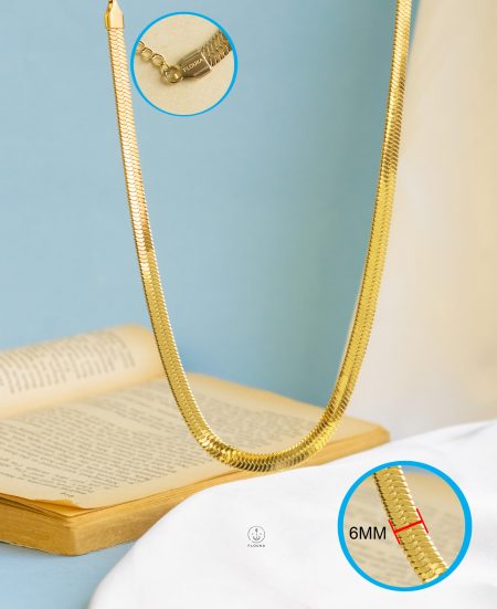 6mm flouka snake necklace - 38 سم + 7 تطويله