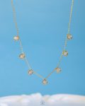gold tiny white seashell necklace