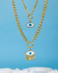double layer evil eye necklace