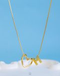 trendy heart letter H necklace