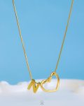 trendy heart letter N necklace
