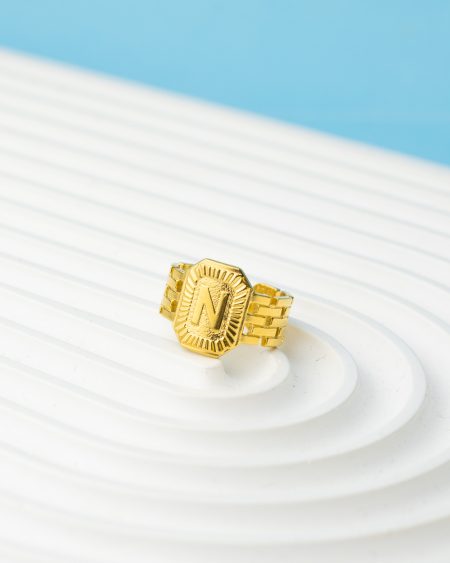 fance letter N ring