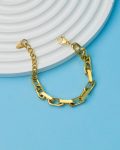 gold wide chains bracelet