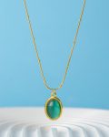 baby blue cat eye necklace