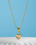 gold colourful heart necklace