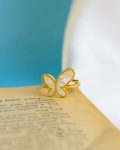 gold white butterfly ring