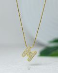 letter M straus necklace