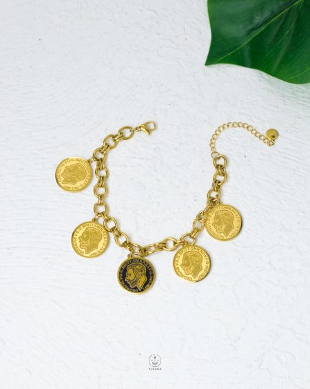 black coin gold bracelet