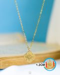 gold single flower necklace