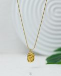 gold flower mouse necklace