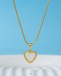 white heart gold necklace