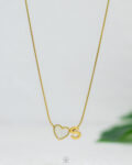thin white heart letter S necklace