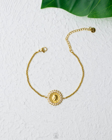 gold straus coins bracelet