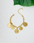 gold chains coin bracelet