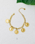 gold many coins shains bracelet