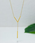 gold V necklace