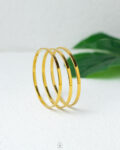 triple flat gold bracelet
