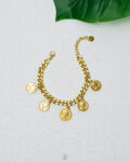 coins gold bracelet