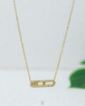 straus bar gold necklace