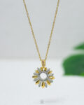 mix silver & gold sun necklace