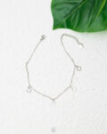 simple silver vancleef anklet