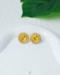 gold tiny straus coin earrings