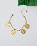 gold wide coins bracelet