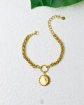 gold chains coin bracelet