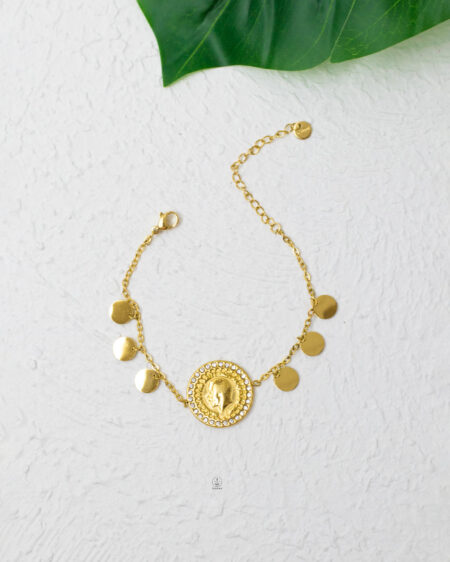 gold straus coin bracelet