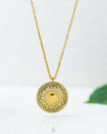 gold wide coin necklace