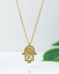 gold palm coin necklace