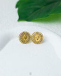 gold straus coin earrings