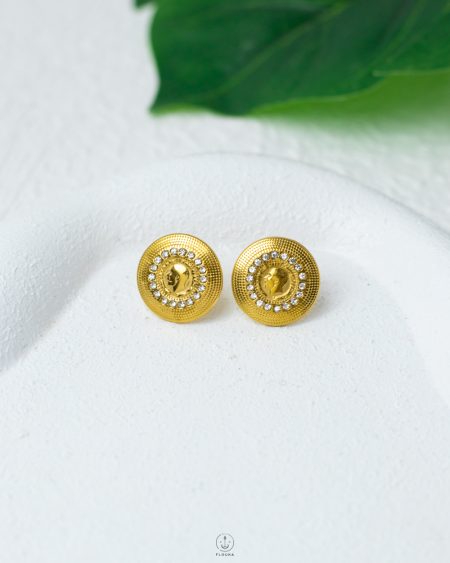 gold straus coin earrings