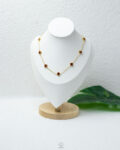 burgundy tiny black gold necklace