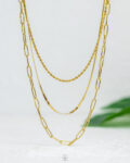 three layer gold necklace
