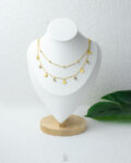 double layer circle straus necklace