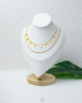 double layer circle gold necklace