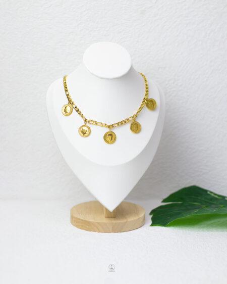 gold chains coins necklace