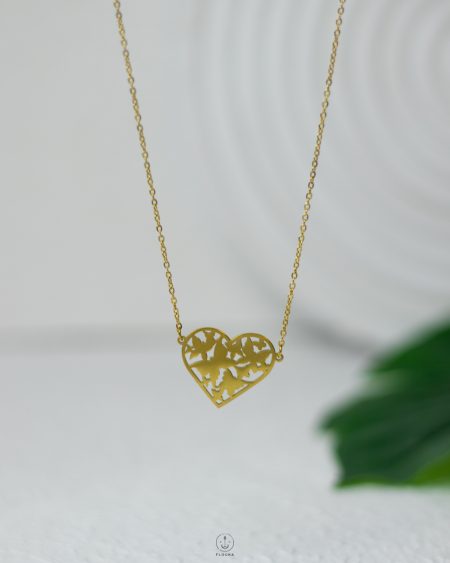 butterfly heart gold necklace