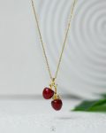 red cherry gold necklace