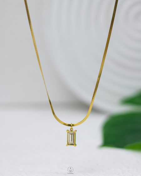 white straus snake necklace