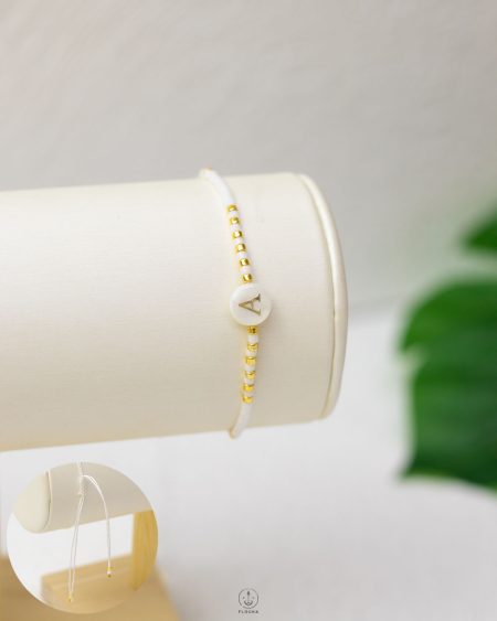 white letter ( A ) hand made bracelet