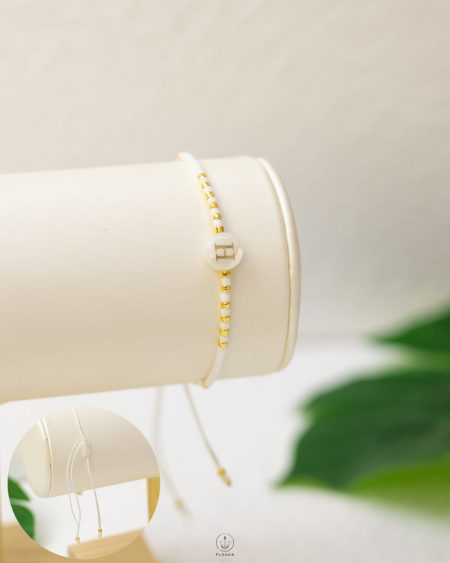 white letter ( H ) hand made bracelet
