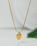 gold flower mouse necklace