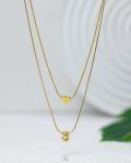 double layer letter s gold necklace