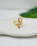 curvy snake gold ring