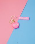 PINK Barbie heart rabber keychain