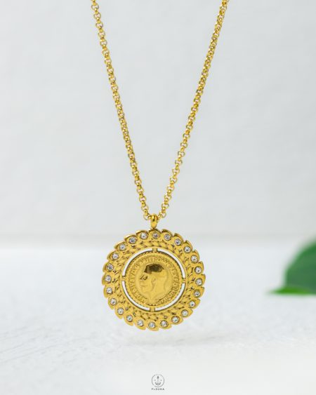gold straus coin necklace