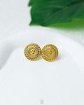gold straus coin earrings